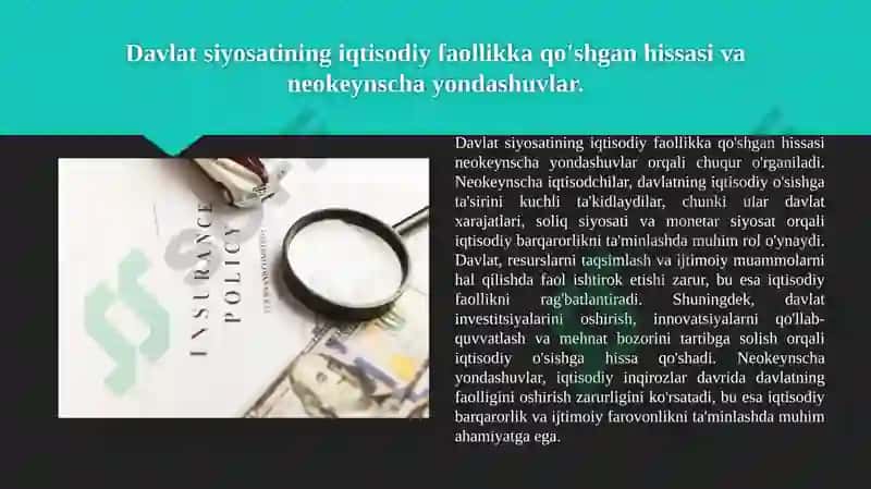 Iqtisodiyo’sishning neokeynscha modellari 4