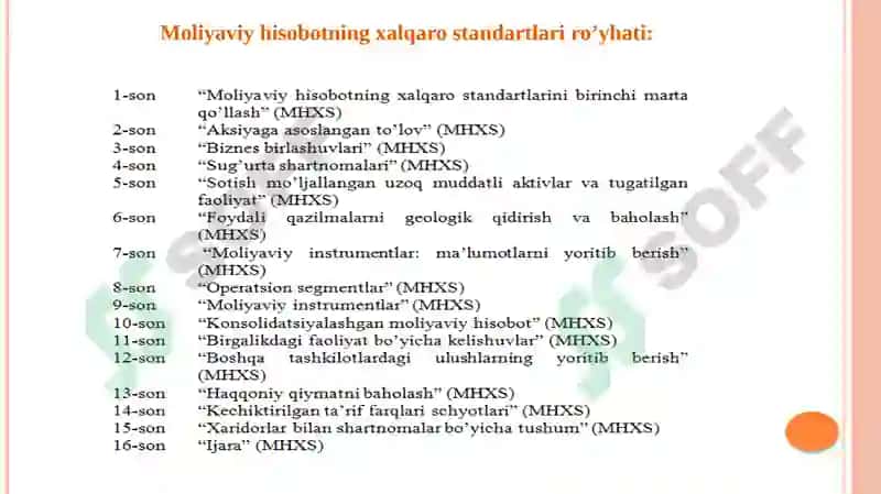Moliyaviy hisobotlarni xalqarobuxgalteriyastandartlari asosida taqdim etish asoslari(1-dars) 4