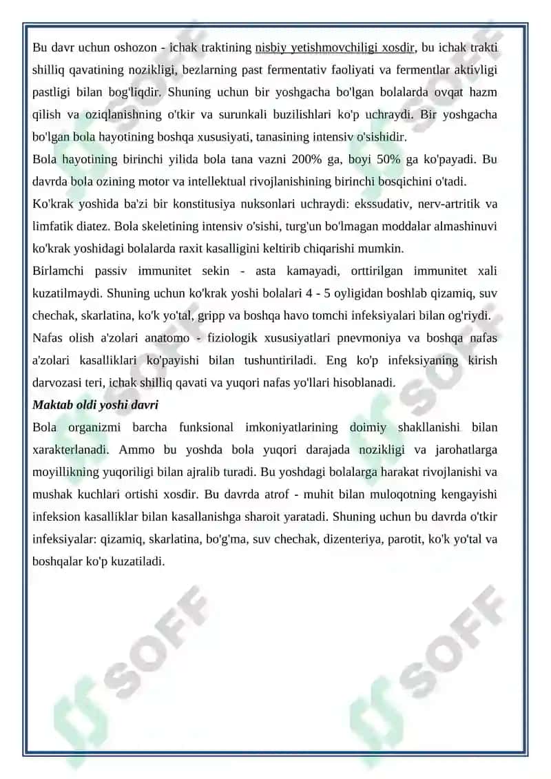 Chaqaloqlik davri fiziologiyasi 4