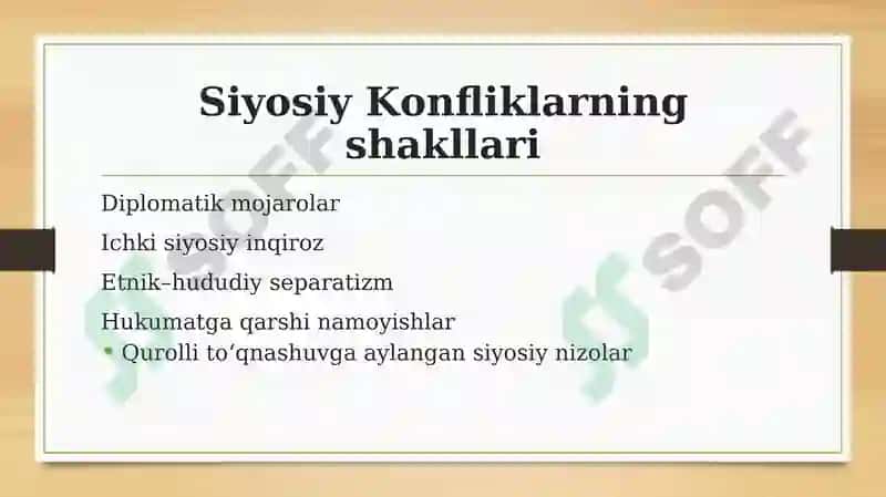 Siyosiy konfliktlar va harbiy urushlarni boshqarish texnologiyalari 4