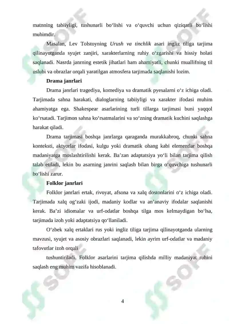 Badiiy janr turlarining tarjimada saqlanishi 4