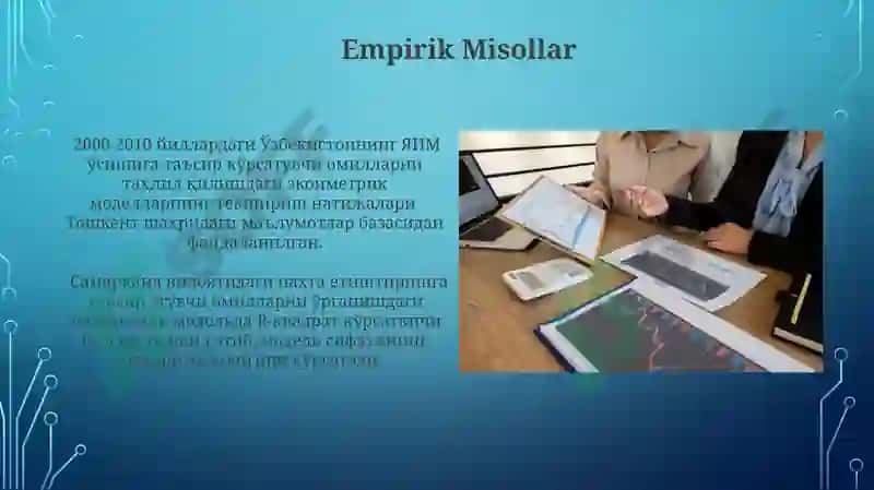 Ekonometrik modellarning iqtisodiy tahlili va verifikatsiya 4