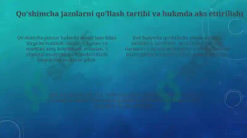 Qo'shimcha jazo choralarini ijro etish tartibi va shartlari 4
