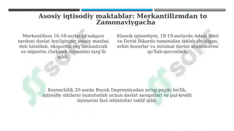 Iqtisodiyotga oid bilimlarning shakllanishi va rivojlanishi 4