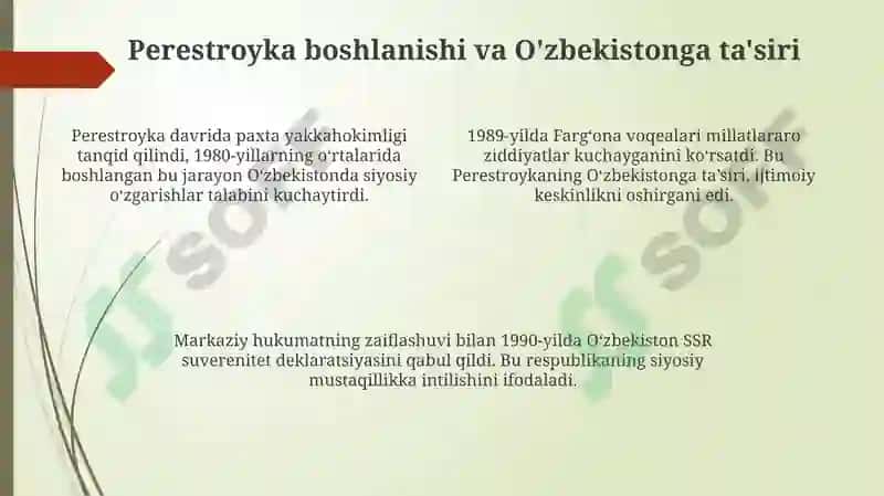 Perestroyka davridagi O'zbekiston: Ijtimoiy-siyosiy vaziyat 4