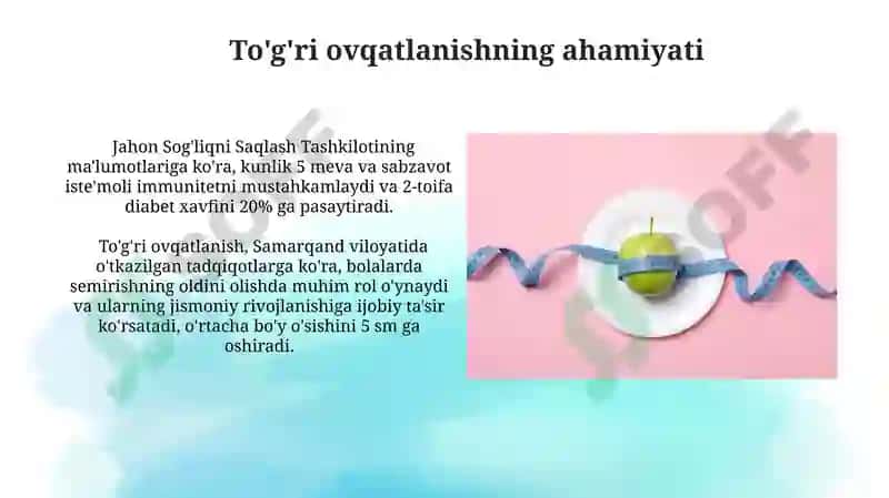 Sog'lom turmush tarzini tashkil etish 4