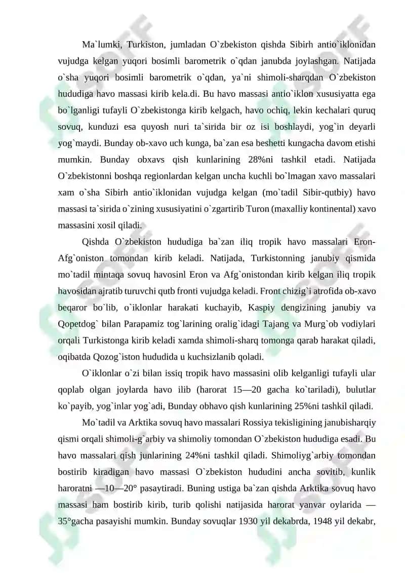 O`ZBEKISTONNING IQLIMIY RESURSLARDAN FOYDALANISHI 4