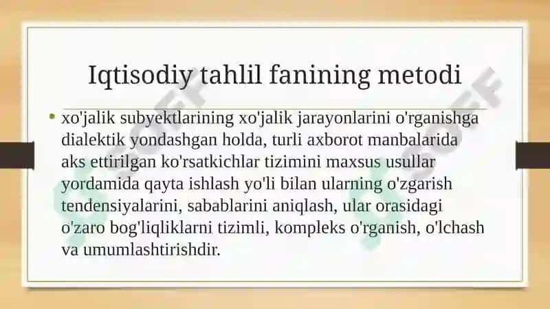 Iqtisodiy Tahlilning Metodi va Usullari 4