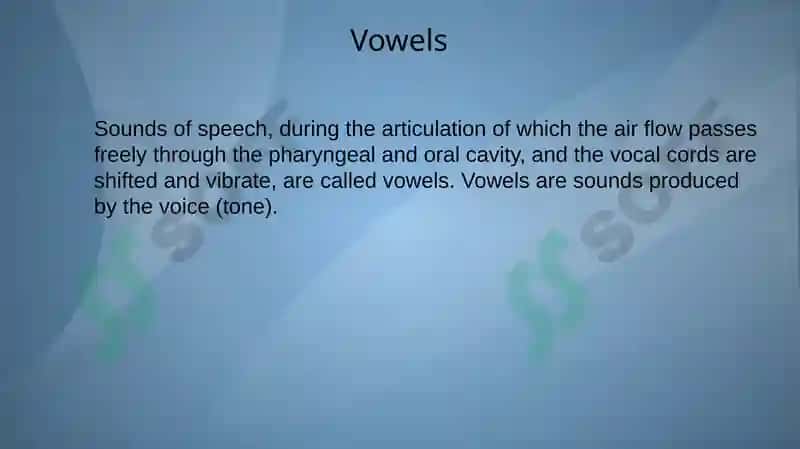 English vowels. Principles of classification 4