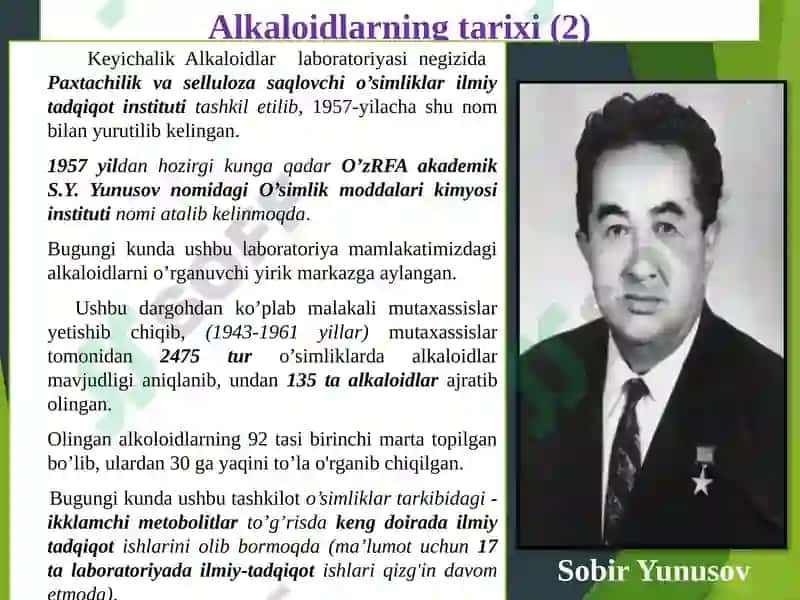 Alkaloidlar saqlovchi dorivor o‘simliklar 4