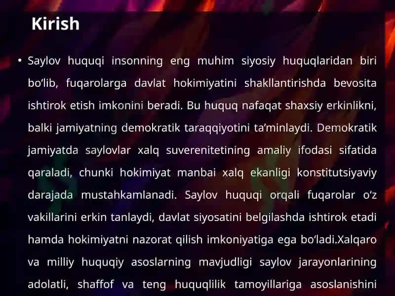INSON SAYLOV HUQUQINING XALQARO VA MILLIY HUQUQIY ASOSLARI 4