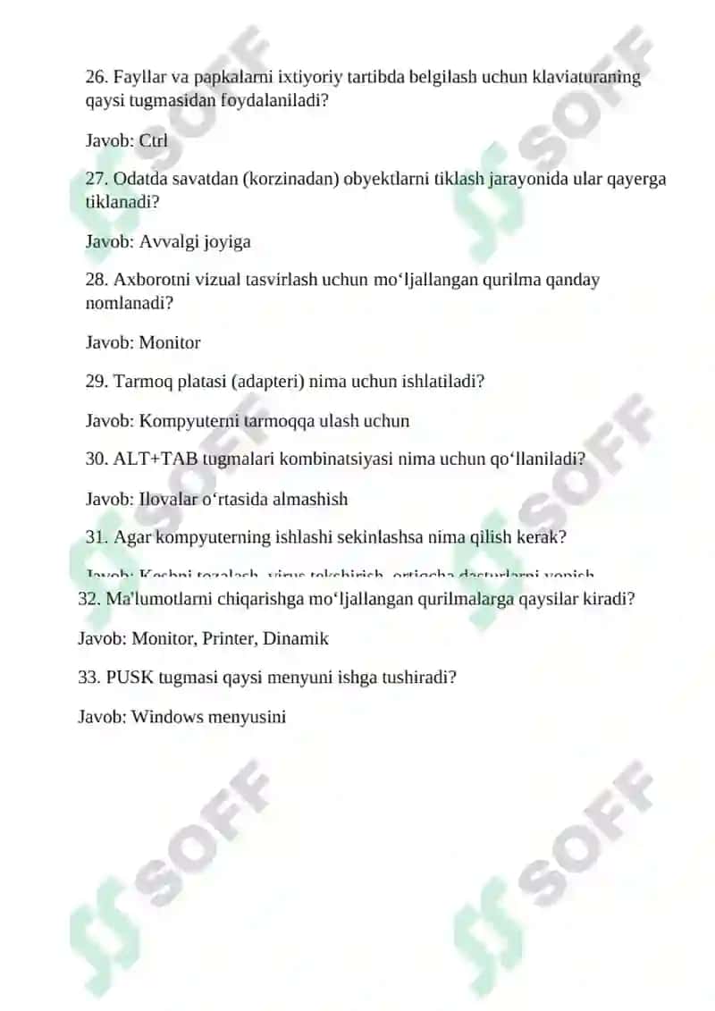 yangisi 2025 ArgosS test savol javobi bilan 4