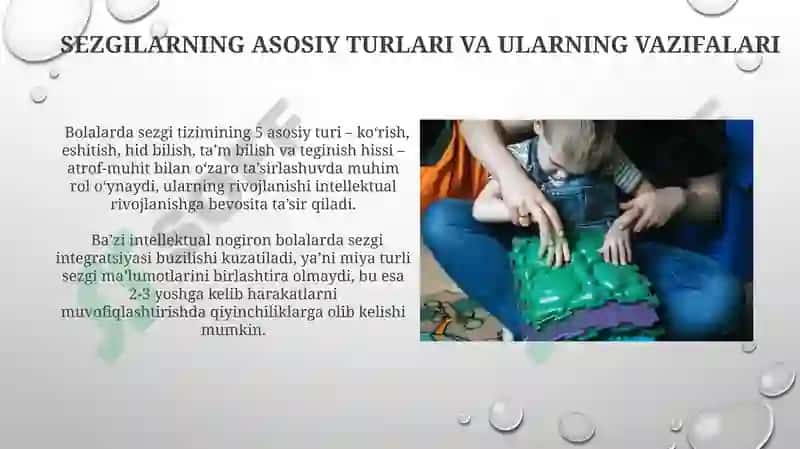 Aqli zaif bolalar sensor taraqqiyotining oʻziga xosligi 4