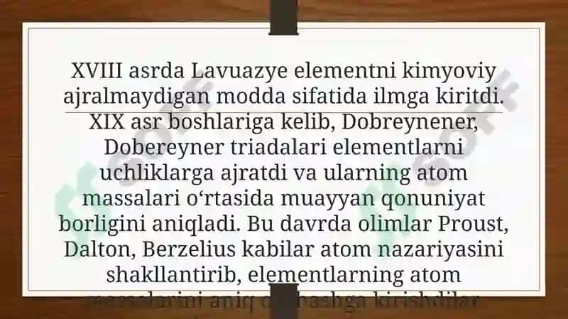 Davriy sistemaning shakllanishi D. I. Mendeleyev davriy sistemasi 4