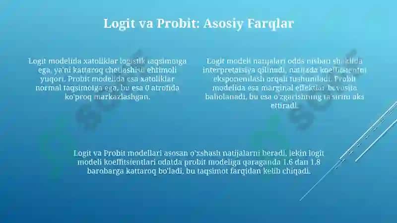 Logit va Probit Modellar 4