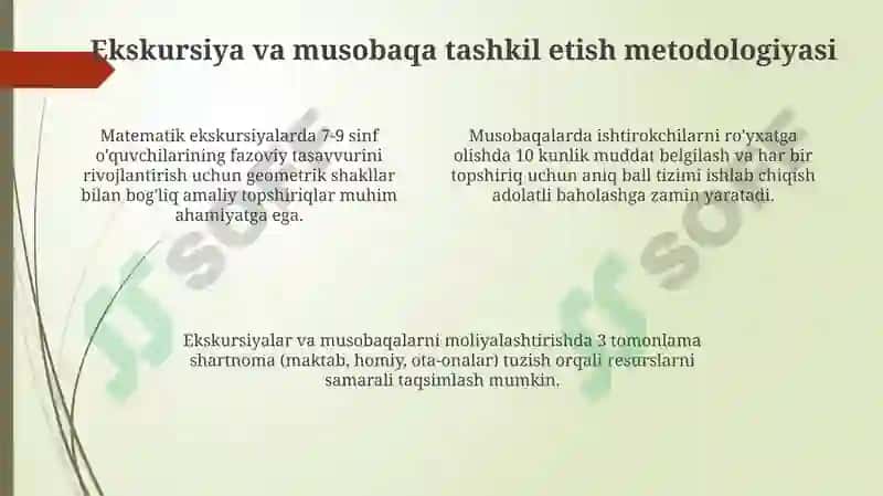 Matematik ekskursiyalar va musobaqalar 4
