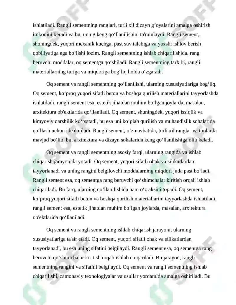 OQ VA RANGLI SEMENT ISHLAB CHIQARISH TEXNOLOGIYASI 4