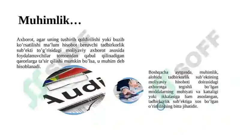 AUDITDA MUHIMLIK TUSHUNCHASI VA AUDITORLIKRISKI 4
