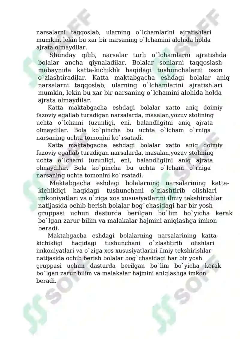 O’lchashga o’rgatish usullari. 4