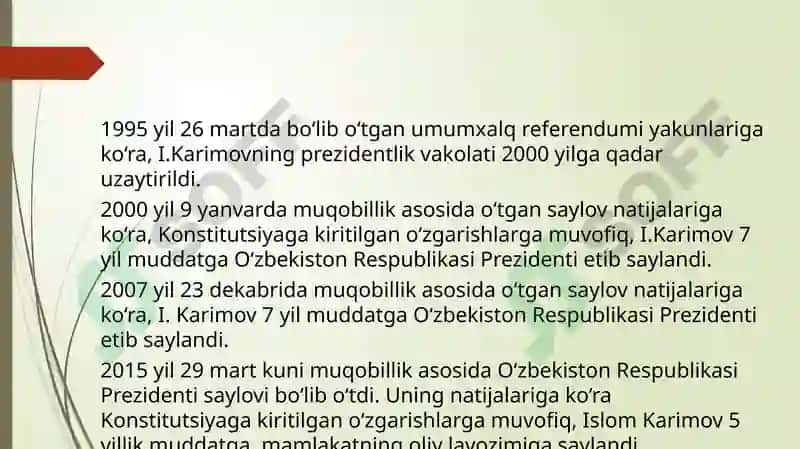 Islom Karimovning hayoti 4
