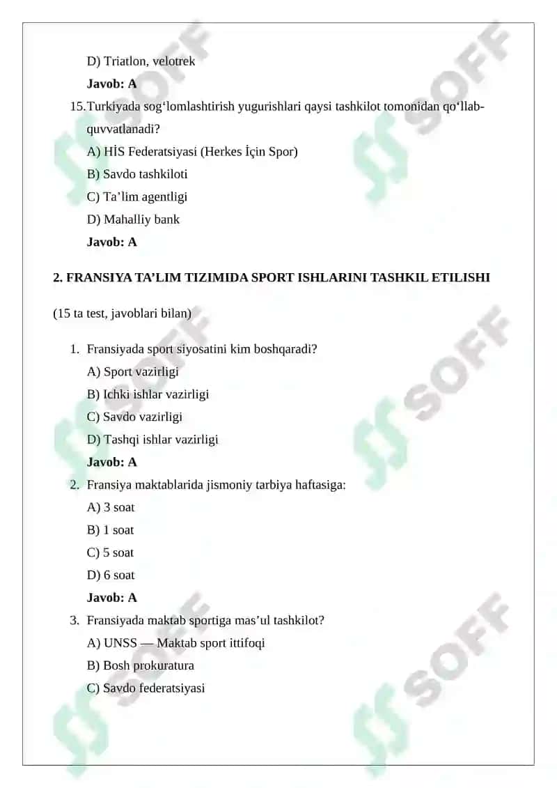 Turkiya, Fransiya, Germaniya ta’lim tizimlarida sport ishlarini tashkil etilishi 4