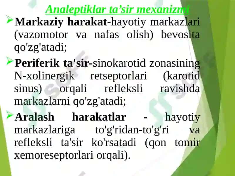 Nootrop vositalar. Analeptiklar 4