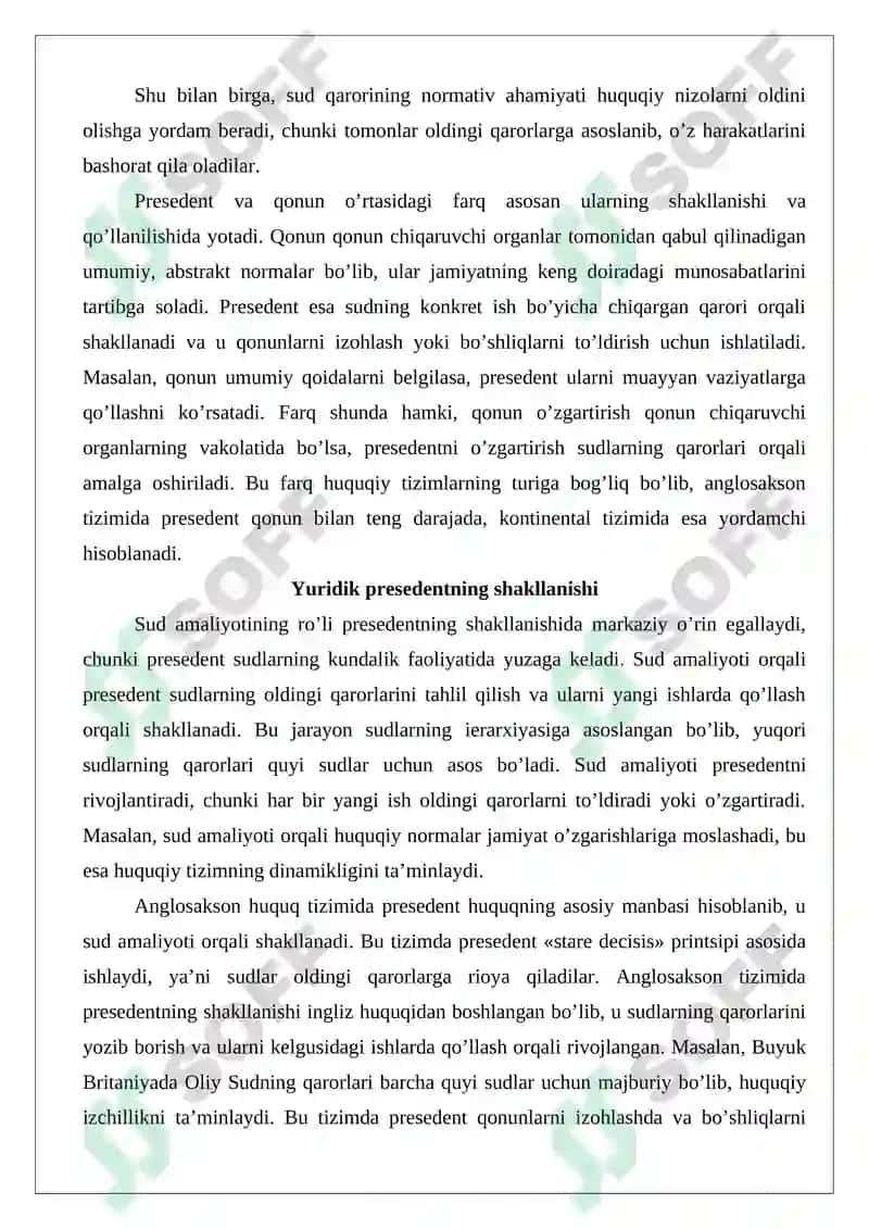 Yuridik presedent tushunchasi va turlari 4