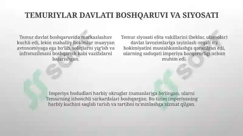 Amir Temur va Temuriylar davlati 4