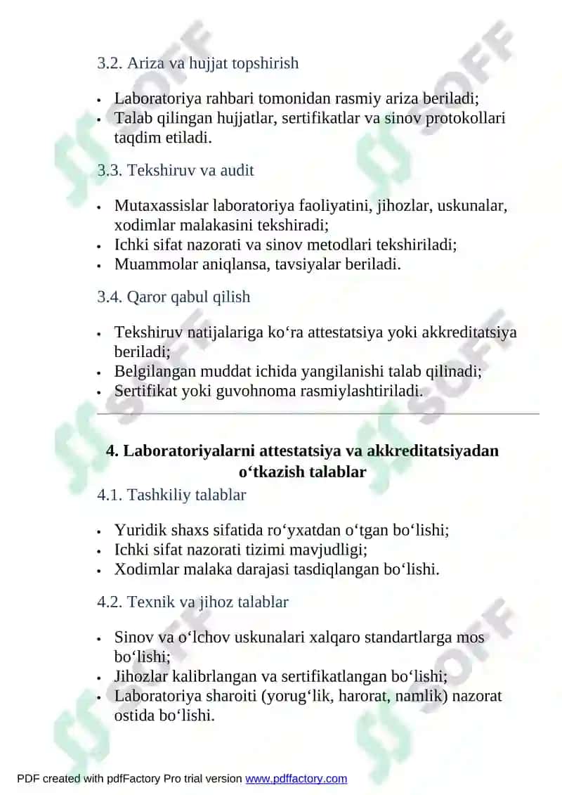 Qurilishda laboratoriyalarni attestatsiya va akkreditatsiyadan o‘tkazish tartiblari 4