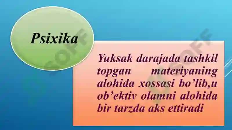 Psixologiya fanining predmeti va rivojlanish tarixi 4