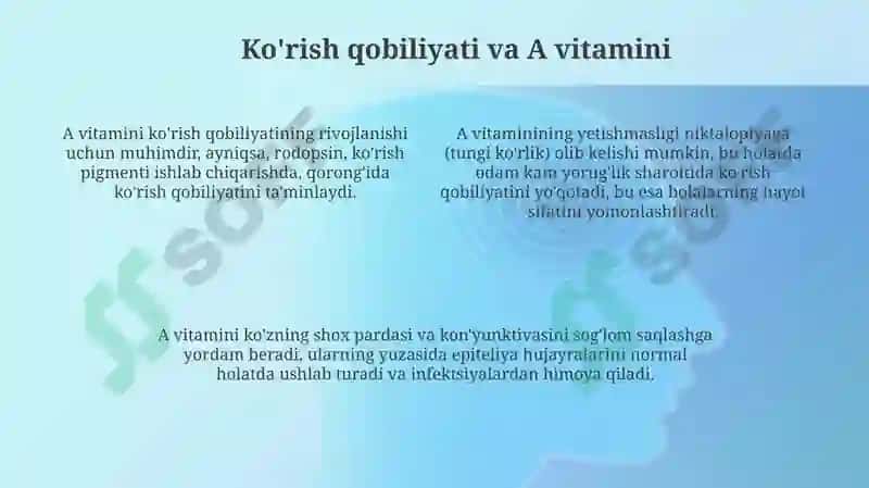 A vitaminining bolalardagi ahamiyati va yetishmovchiligi oqibatlari 4