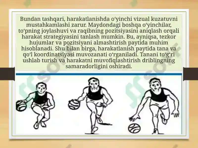 BASKETBOL TO‘PI BILAN HARAKATLANISH VA BURILISHLAR TEXNIKASINI TAKOMILLASHTIRISH 4