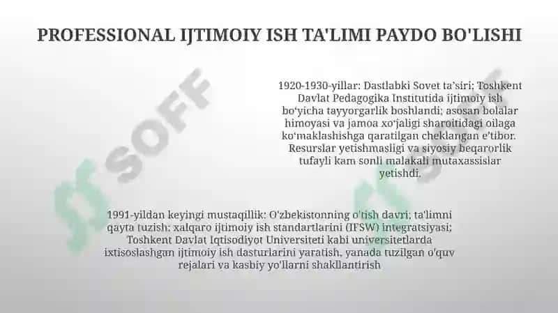 O'zbekistonda ijtimoiy ishning shakillanishi va rivojlanishi 4