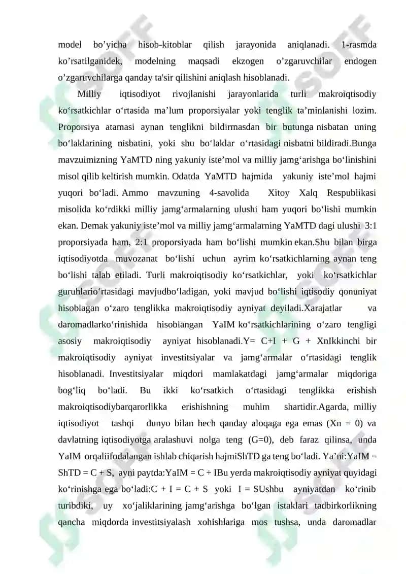 Makroiqtisodiy modellar Asosiy makrpoiqtisodiy modellarning qiyosiy tahlili 4