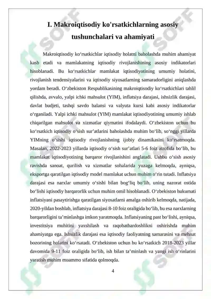 OʻZBEKISTON RESPUBLIKASI MAKROIQTISODIY KOʻRSATKICHLARI TAHLILI 4