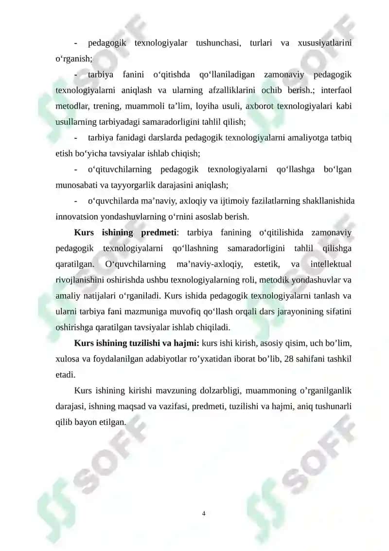 TARBIYA FANINI O‘QITISHDA PEDAGOGIK TEXNOLOGIYALARDAN FOYDALANISH 4