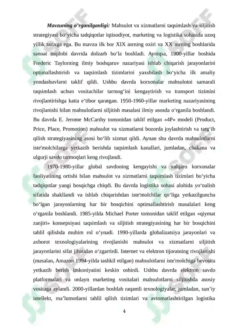 Mahsulot va xizmatlarni taqsimlash va siljitish strategiyasi 4
