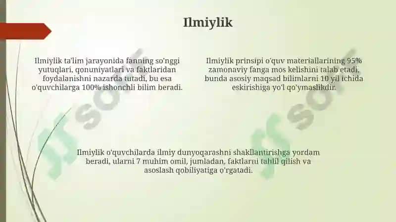 Ta'limning asosiy didaktik tamoillari 4