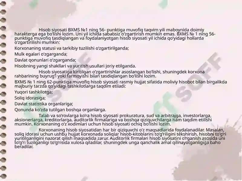 HISOB  SIYOSATINING  MOHIYATI, MAZMUNI  VA  AHAMIYATI. 4