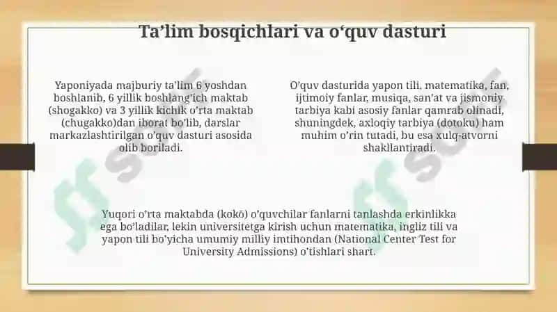 Yapon taʼlim tizimining asosiy xususiyatlari 4