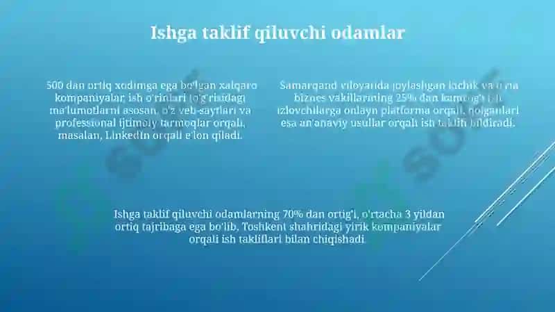 Ish o'rinlari bo'yicha ma'lumotlar bilan tanishish manbalari 4