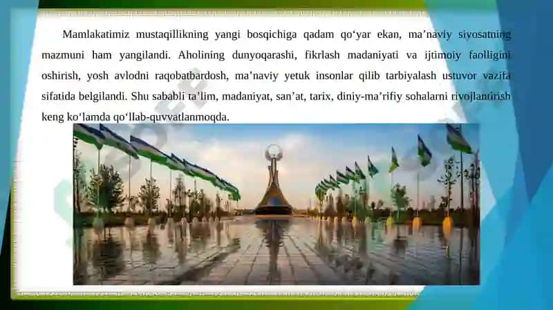 Yangi Oʻzbekistonda amalga oshirilayotgan ma'naviy oʻzgarishlar 4