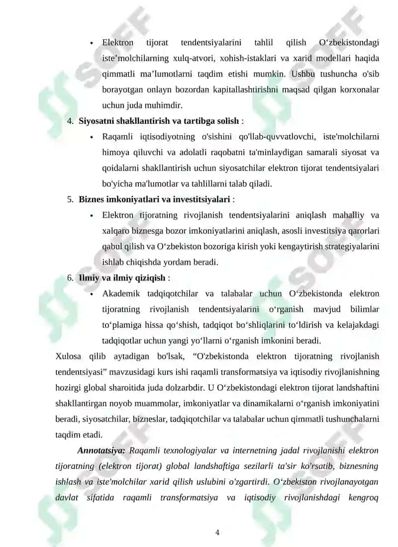 Elektron tijoratni o'zbekistonda rivojlanish tendetsiyalari 4