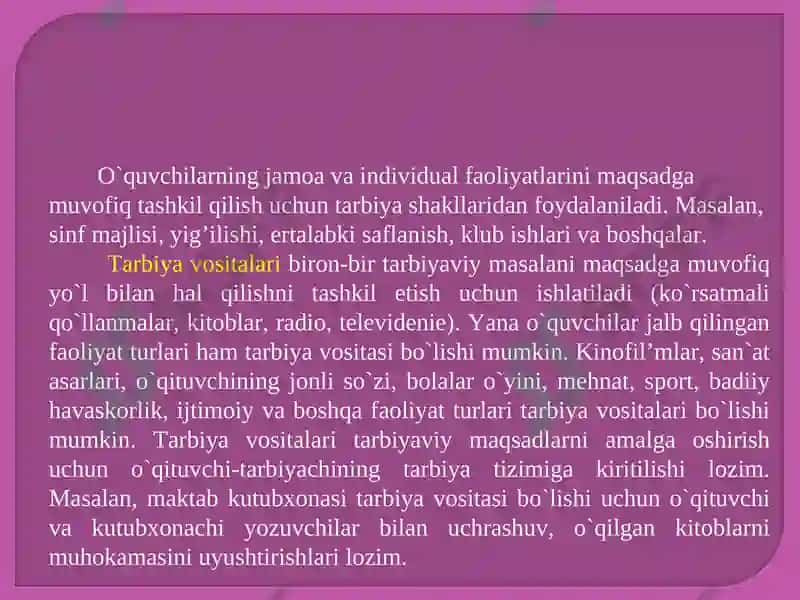 Tarbiya Metodlari va Shakillari 4