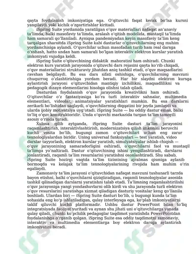 iSpring Suite,Hot Potatoes, MyTestX, easyQuizzy dasturlariva ularning imkoniyatlari 4