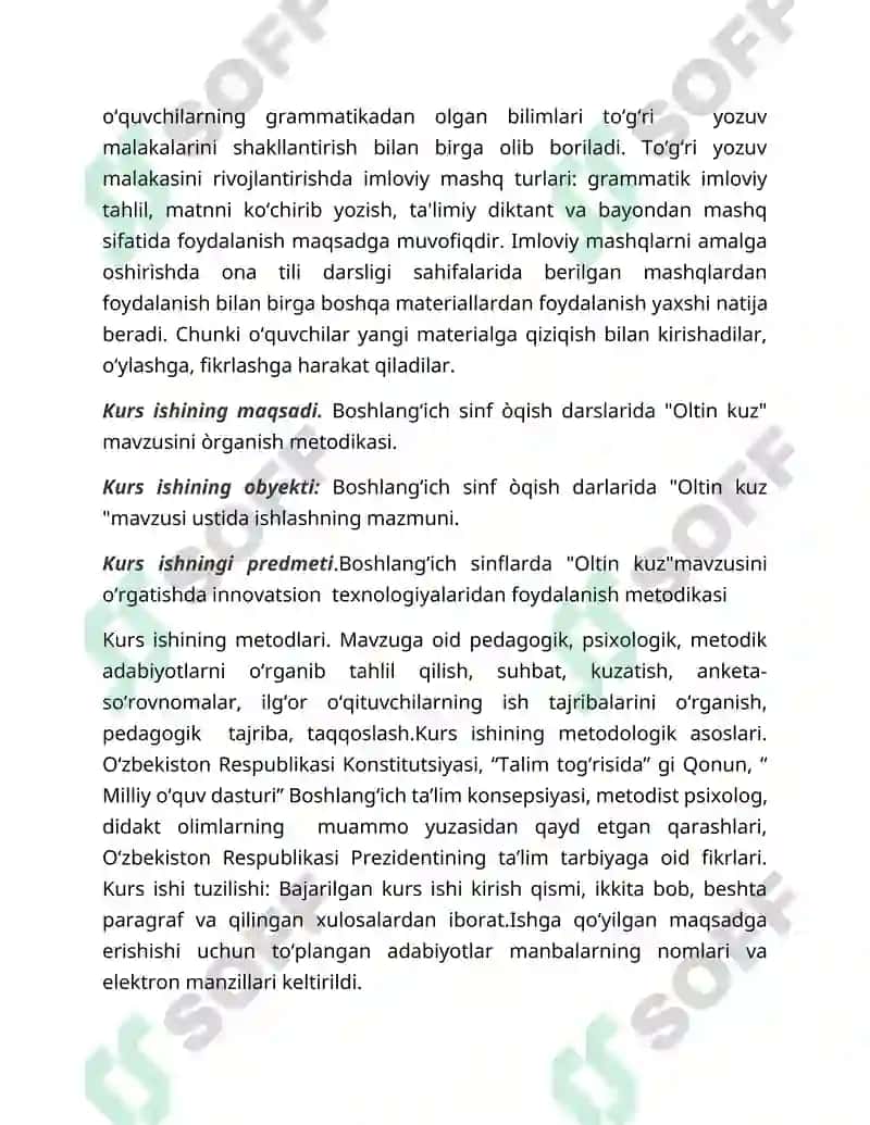 O’QISH DARSLARIDA "OLTIN KUZ" MAVZUSINI ÒRGANISH 4
