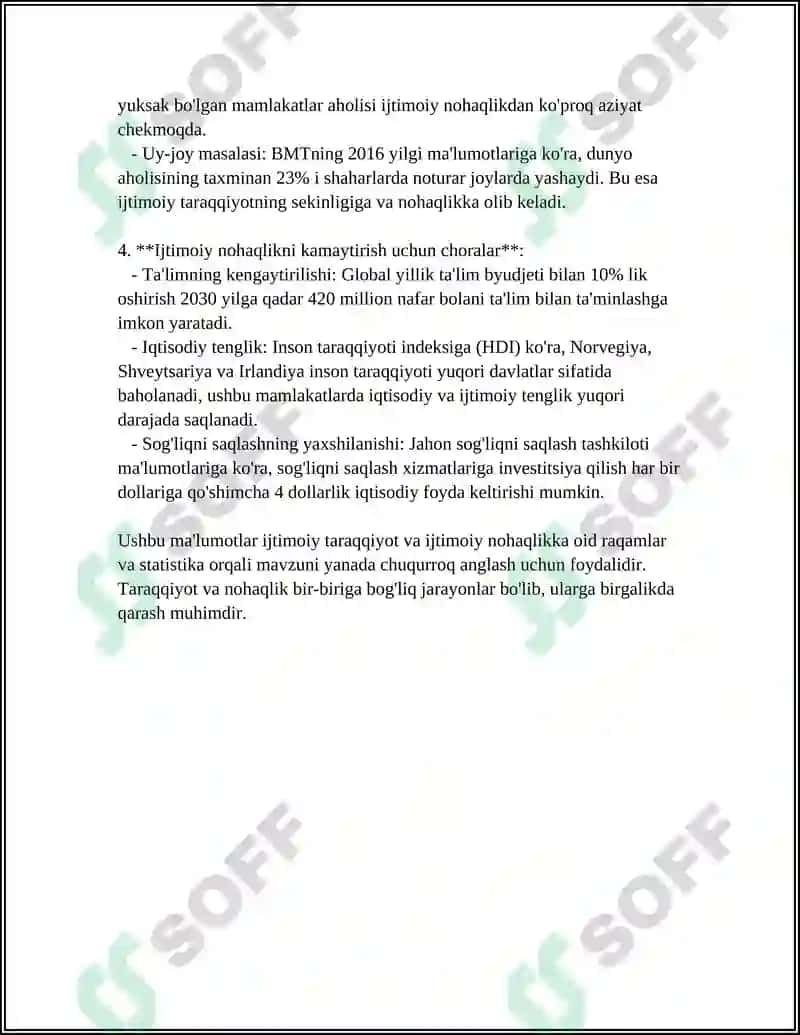 Ijtimoiy Taraqqiyot va Ijtimoiy Nohaqlik 4