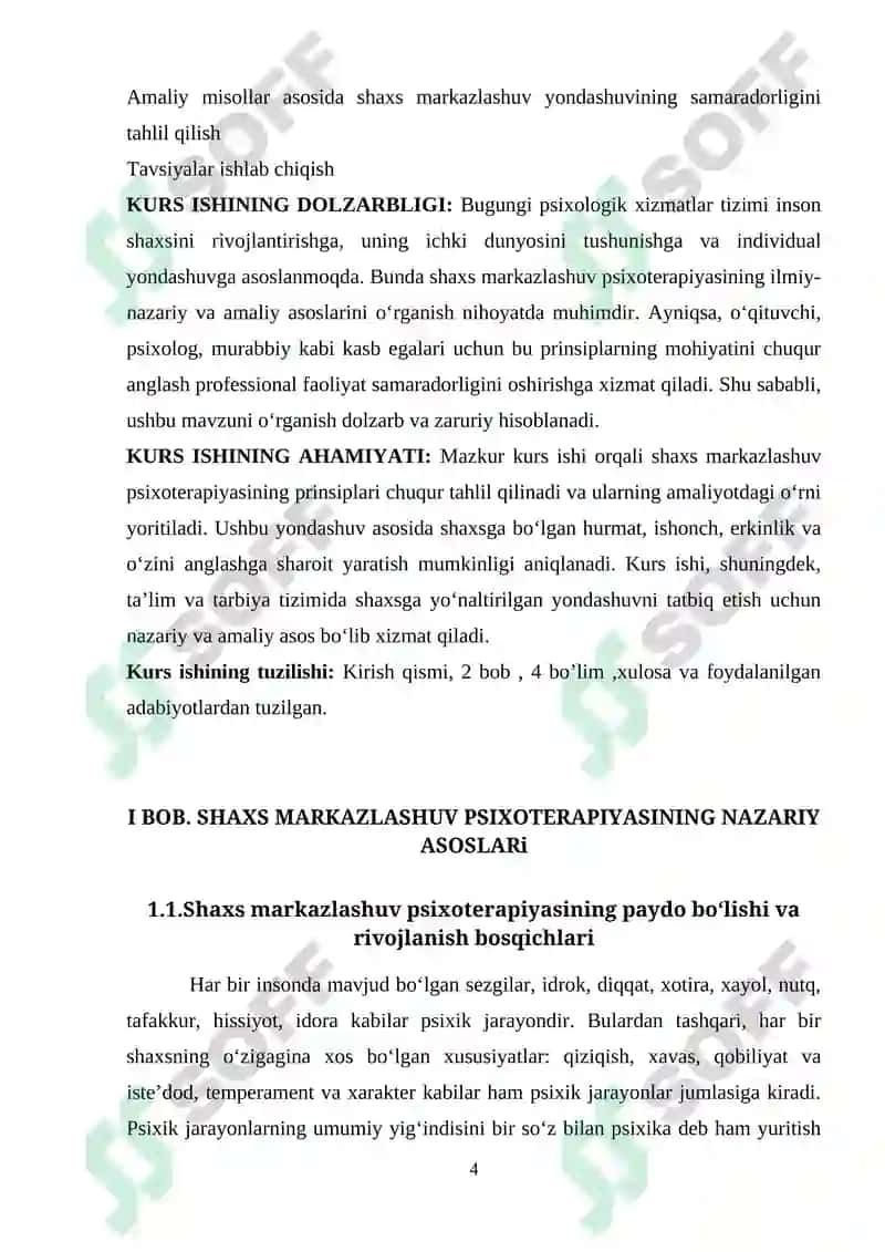 Shaxs markazlashuv psixoterapiyasi prinsiplari va ularning amaliyotdagi o’rni 4