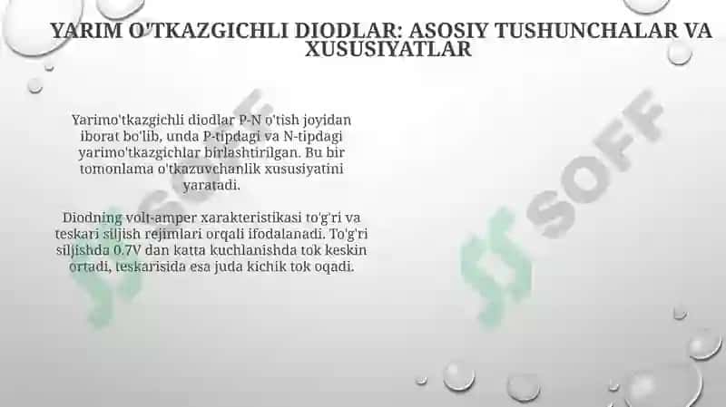 Yarimo'tkazgichli diodlar va tranzistorlar 4