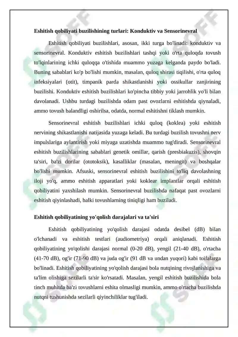 Eshitishda nuqsoni bulgan bolalar tasnifi 4